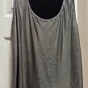 New Directions Metallic Silver Tank Top